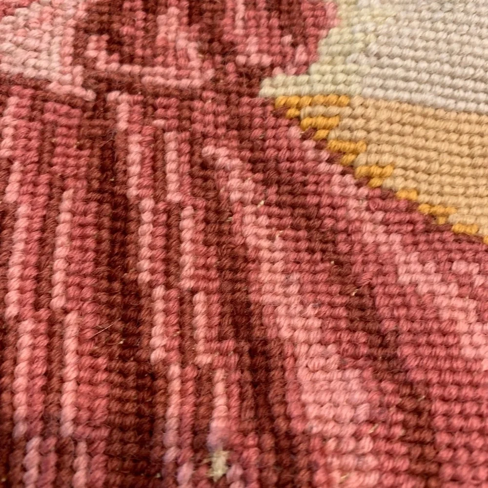Vintage needlepoint angel tapestry pillow cover